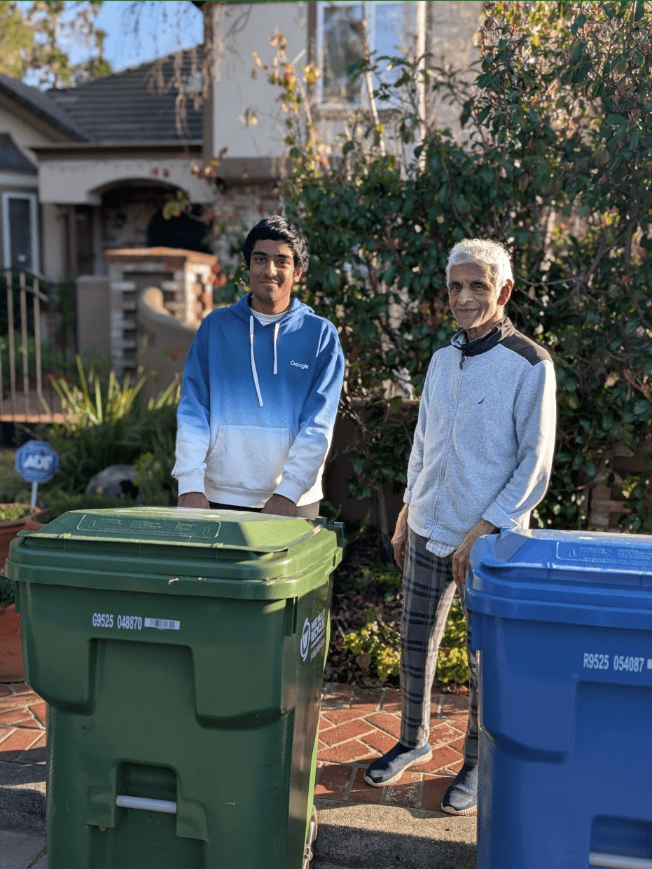 Volunteer helping a senior